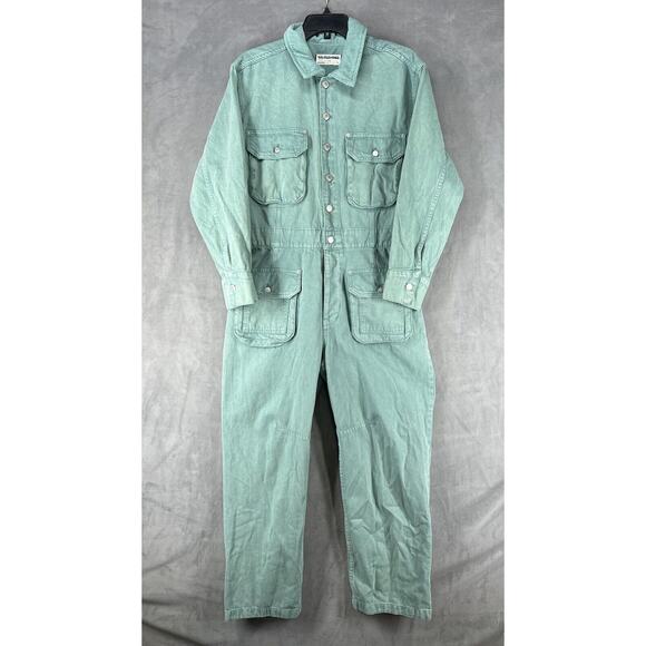 Free People We The Free Geronimo coverall Jumpsuit Size Small Green Cotton - Picture 2 of 10